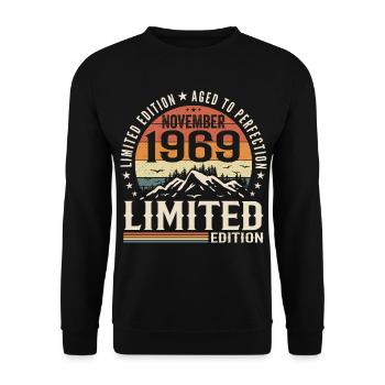 Novembre 1969 Anniversaire Rétro Unique - Sweat-shirt Unisexe - noir - Devant - Alina (178cm) & Michal (187cm)