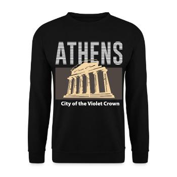 Athen, Stadt der Violetten Krone - Unisex Pullover - Schwarz - Vorne - Alina (178cm) & Michal (187cm)