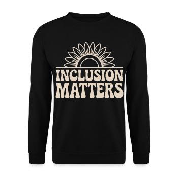 Inclusion counts Sun design with flower - Unisex Sweatshirt - black - Front - Alina (178cm) & Michal (187cm)