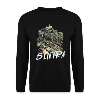 Castle of the Moors Sintra illustration - Unisex Sweatshirt - black - Front - Alina (178cm) & Michal (187cm)
