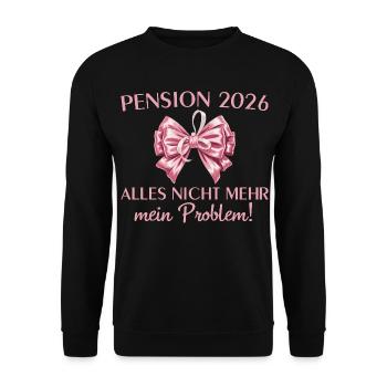 Pension 2026 Work colleague Farewell pension - Unisex Sweatshirt - black - Front - Alina (178cm) & Michal (187cm)