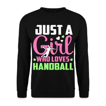 Juste une fille qui aime le handball - Sweat-shirt Unisexe - noir - Devant - Alina (178cm) & Michal (187cm)