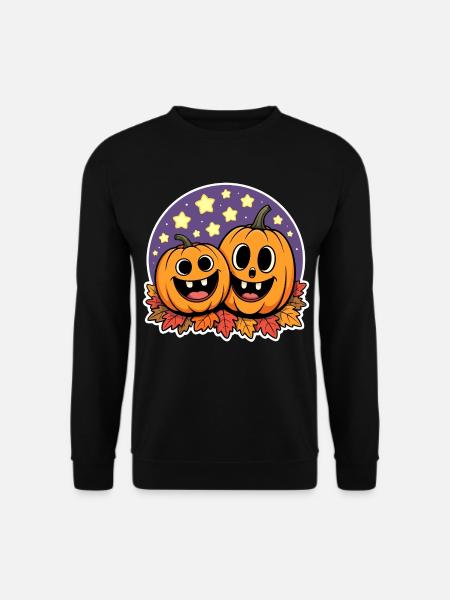 Two Happy Pumpkins Autumn - Unisex Sweatshirt - black