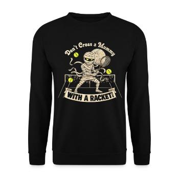 Tennis Halloween Hoodie Shirt Mug - Unisex Sweatshirt - black - Front - Alina (178cm) & Michal (187cm)
