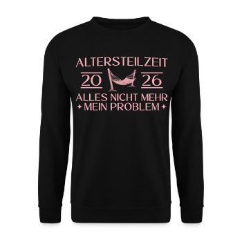 Partial retirement 2026 Prospective pensioner - Unisex Sweatshirt - black - Front - Alina (178cm) & Michal (187cm)