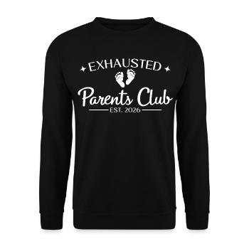 Werdende Eltern 2026 Schwangerschaft verkünden - Unisex Pullover - Schwarz - Vorne - Alina (178cm) & Michal (187cm)