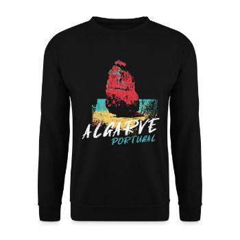 Rocher plage Algarve illustration Portugal - Sweat-shirt Unisexe - noir - Devant - Alina (178cm) & Michal (187cm)