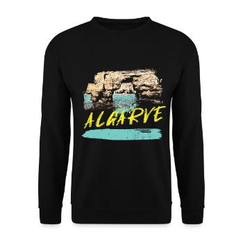 Falaises Algarve illustration Portugal - Sweat-shirt Unisexe - noir - Devant - Alina (178cm) & Michal (187cm)
