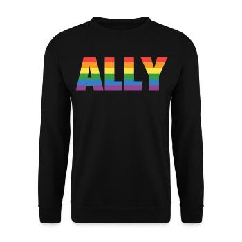 ALLY – Design arc-en-ciel pour les partisans LGBTQ+ - Sweat-shirt Unisexe - noir - Devant - Alina (178cm) & Michal (187cm)