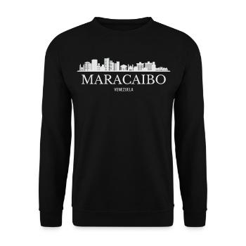 Maracaibo Skyline, Maracaibo Venezuela - Sweat-shirt Unisexe - noir - Devant - Alina (178cm) & Michal (187cm)