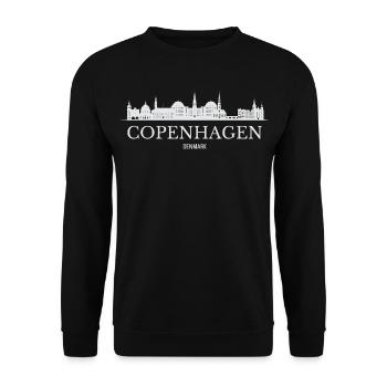 La silhouette de Copenhague, j’adore Copenhague - Sweat-shirt Unisexe - noir - Devant - Alina (178cm) & Michal (187cm)