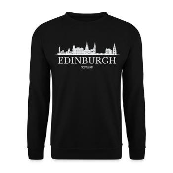 Edinburgh Skyline, Edinburgh Scotland - Unisex Sweatshirt - black - Front - Alina (178cm) & Michal (187cm)