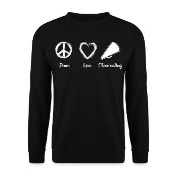 Peace Love Cheerleading - Unisex Sweatshirt - black - Front - Alina (178cm) & Michal (187cm)