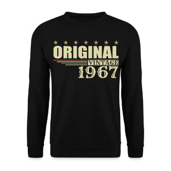 1967 Birthday 1967 - Unisex Sweatshirt - black - Front - Alina (178cm) & Michal (187cm)