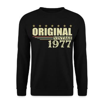 1977 Birthday 1977 - Unisex Sweatshirt - black - Front - Alina (178cm) & Michal (187cm)