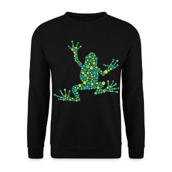 Grenouille pointue faite de cercles colorés - Sweat-shirt Unisexe - noir - Devant - Alina (178cm) & Michal (187cm)
