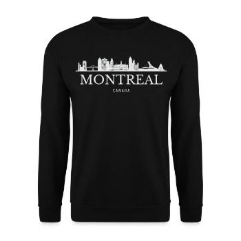 Montreal Skyline, Montreal Canada - Unisex Sweatshirt - black - Front - Alina (178cm) & Michal (187cm)
