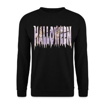 Icy Halloween Lettrage Squelette Gothique - Sweat-shirt Unisexe - noir - Devant - Alina (178cm) & Michal (187cm)
