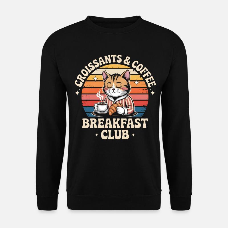 Cat Brunch Retro Café - Unisex Sweatshirt - black