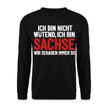 I'm not angry - I'm Saxon - Unisex Sweatshirt - black - Front - Alina (178cm) & Michal (187cm)