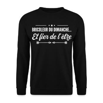 Bricoleur du dimanche… et fier de l’être - Sweat-shirt Unisexe - noir - Devant - Alina (178cm) & Michal (187cm)