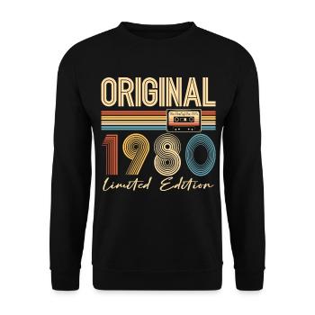 45th Birthday 45th Anniversary Original 1980 - Unisex Sweatshirt - black - Front - Alina (178cm) & Michal (187cm)
