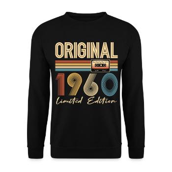 65th Birthday 65th Anniversary Original 1960 - Unisex Sweatshirt - black - Front - Alina (178cm) & Michal (187cm)