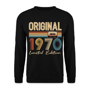 55e anniversaire 55e anniversaire Original 1970 - Sweat-shirt Unisexe - noir - Devant - Alina (178cm) & Michal (187cm)