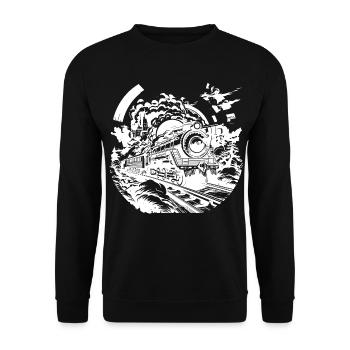 Croquis ferroviaire - Sweat-shirt Unisexe - noir - Devant - Alina (178cm) & Michal (187cm)