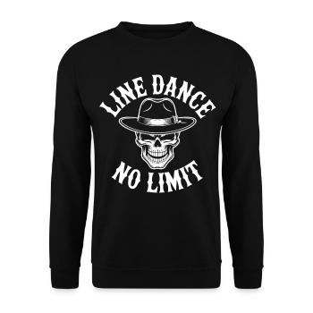 Line Dance Skull No Limit - Unisex Pullover - Schwarz - Vorne - Alina (178cm) & Michal (187cm)