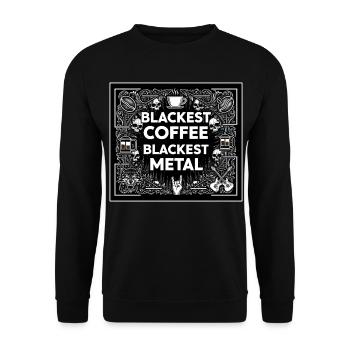 Blackest_Coffee_Blackest_Metal_02 - Unisex Pullover - Schwarz - Vorne - Alina (178cm) & Michal (187cm)