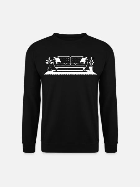 Retro Sofa Design – Möbel mit Stil - Unisex Pullover - Schwarz