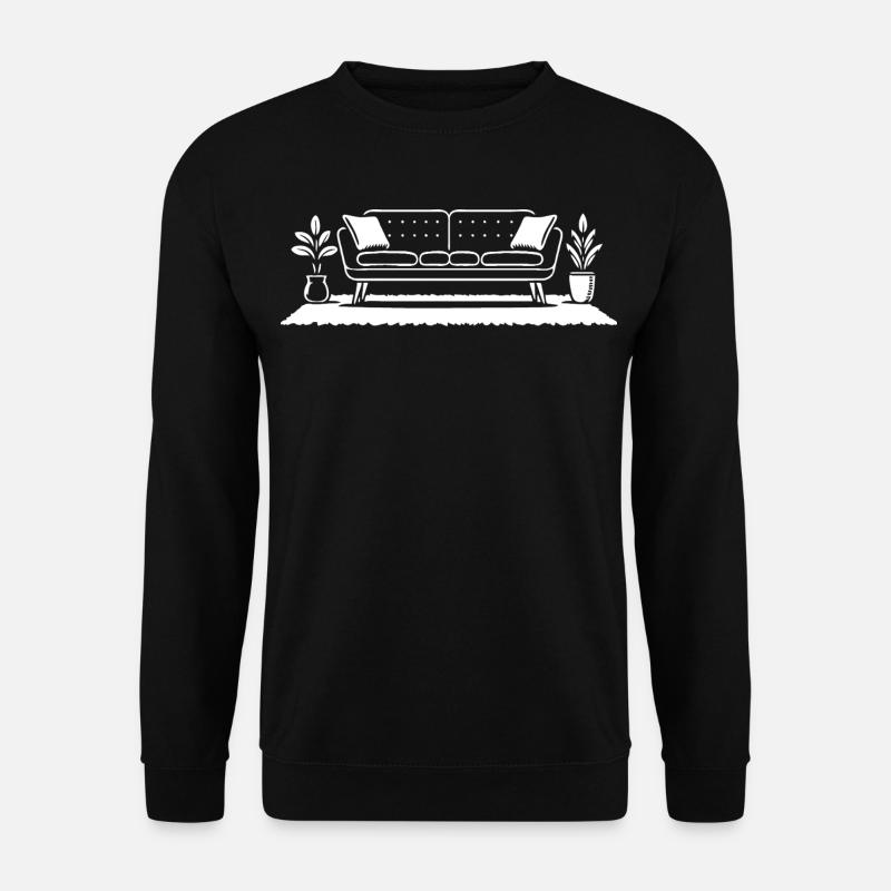 Retro Sofa Design – Möbel mit Stil - Unisex Pullover - Schwarz