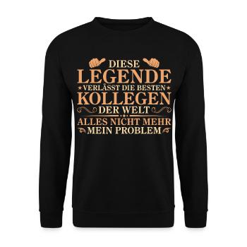 Pension Pension Farewell Colleague Gift - Unisex Sweatshirt - black - Front - Alina (178cm) & Michal (187cm)
