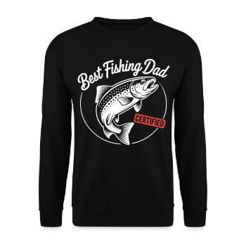 Best Fishing Dad Certified - Unisex Sweatshirt - black - Front - Alina (178cm) & Michal (187cm)