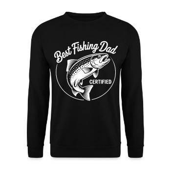 Best Fishing Dad Zertifiziert - Unisex Pullover - Schwarz - Vorne - Alina (178cm) & Michal (187cm)