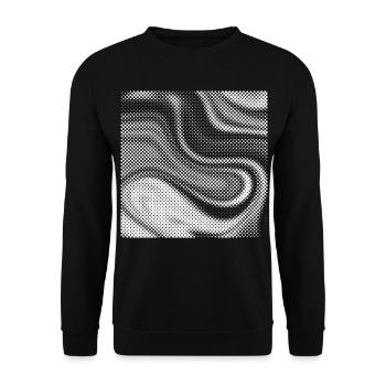 Halftone Plasm Swirl - Unisex Sweatshirt - black - Front - Alina (178cm) & Michal (187cm)
