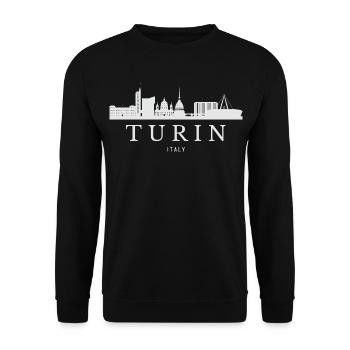 Turin Skyline, Turin Italy - Unisex Sweatshirt - black - Front - Alina (178cm) & Michal (187cm)