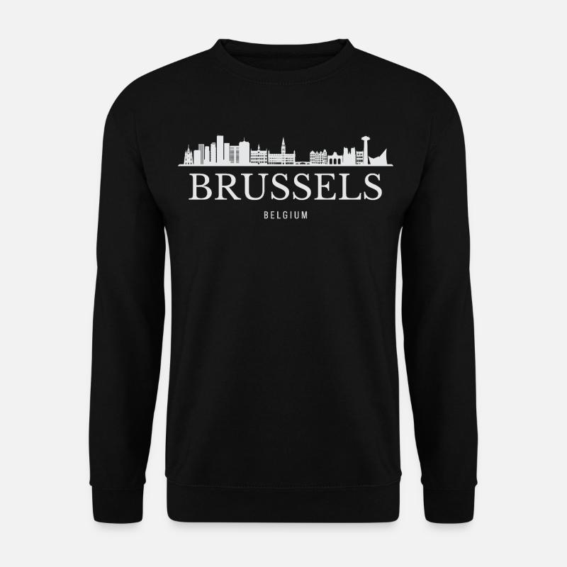 Brussels skyline, Brussels Belgium - Unisex Sweatshirt - black
