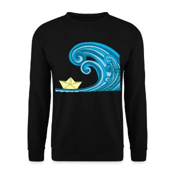 Paper Boat & Ocean - Unisex Sweatshirt - black - Front - Alina (178cm) & Michal (187cm)