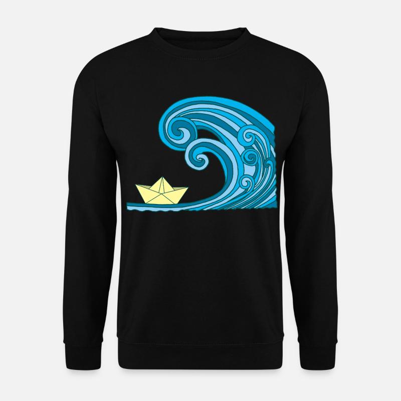 Paper Boat & Ocean - Unisex Pullover - Schwarz