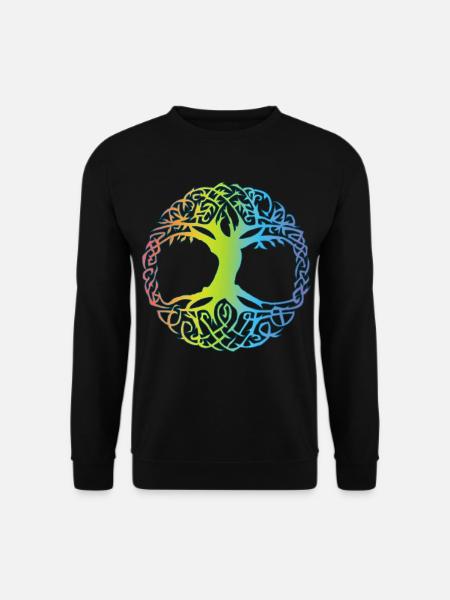 Mehrfarbiger keltischer Baum - Unisex Pullover - Schwarz