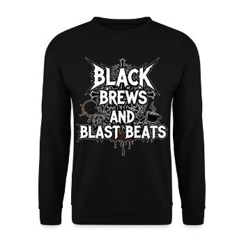 Black Brews and Blast Beats - Unisex Sweatshirt - black - Front - Alina (178cm) & Michal (187cm)