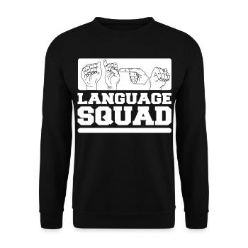 ASL Sign Language Interpreter - Unisex Sweatshirt - black - Front - Alina (178cm) & Michal (187cm)