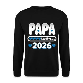 2026 Papa Loading – Father-to-be Gift - Unisex Sweatshirt - black - Front - Alina (178cm) & Michal (187cm)