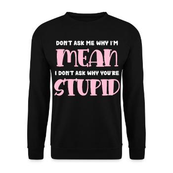 I'm Mean – Naughty Pink Typo - Unisex Sweatshirt - black - Front - Alina (178cm) & Michal (187cm)