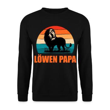 Dad-to-be LION DAD Retro Funny - Unisex Sweatshirt - black - Front - Alina (178cm) & Michal (187cm)