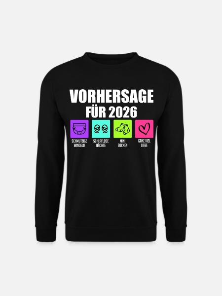 Bald Mama VORHERSAGE 2026 Lustiges - Unisex Pullover - Schwarz