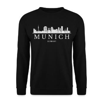 Munich Skyline, Munich Germany - Unisex Sweatshirt - black - Front - Alina (178cm) & Michal (187cm)