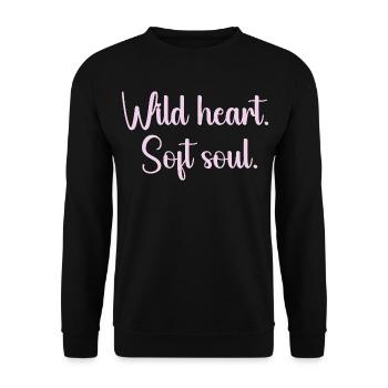 Cœur Sauvage Âme Douce - Sweat-shirt Unisexe - noir - Devant - Alina (178cm) & Michal (187cm)